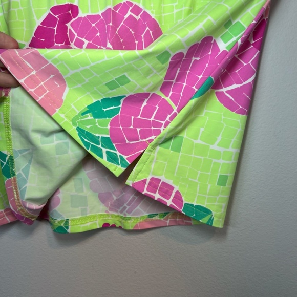 Lilly Pulitzer Womens Swim Skirt Vintage Flower Mosaic Green Pink Vacation Small - Picture 3 of 7